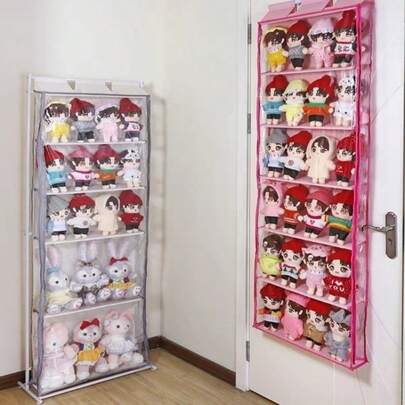 ウォールポケット ぬいぐるみ 収納ケース スタンド付き ディスプレイ コレクションケース 収納ボックス コレクション ぬいぐるみ 小物 ドア掛け 収納式ポケット 壁掛け収納ポケット おもちゃ 吊り下げ収納 透明窓付き 大容量