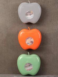 1pc Apple-Shaped Food Storage Box, Extractable Wrap Bag Holder & Bathroom/Kitchen Organizer Containers - Multicolor - View 6