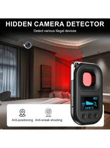 Invisible Camera Detector, Anti-Theft GPS Tracker, Remote Magnetic And Infrared Sensor, Adjustable Sensitivity With Vibration Alerts - Battery & USB Powered For Home And Vehicle Security, Remote Accessory|Sleek Black|Easy Setup System