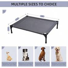 Elevated Outdoor Dog Bed - Raised Cot Large Dogs, Heavy Duty Pet Cots Waterproof, Cooling, Washable Breathable Teslin Mesh, Durable, Non Slip, 42 Inches, - Grey - View 5