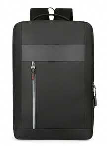 全新男士防水背包 USB 充电背包 15.6 英寸笔记本电脑背包 男女通用 - 黑色 - 查看 2