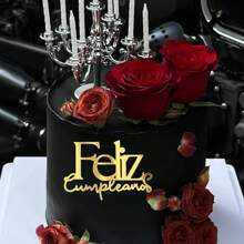 3Pcs Spanish "Feliz Cumpleaños" Birthday Cake Topper, Birthday Party Cake Decorations - Ins Cake Topper For Birthday Party Decor, Social Media Photo Props, Festive Events