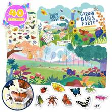 40 piezas Libro de pegatinas de insectos lindos para decorar taza de agua, cuaderno, computadora portátil, equipaje, guitarra, casco, estuche de teléfono, juguetes educativos para niños, regalos de graduación, juegos para niños y niñas, suministros escolares, regalos de cumpleaños para niños, ayudas didácticas