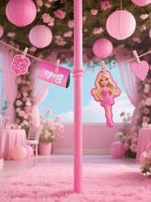 Barbie Stylish Pink Barbie Logo Flexible Car Trim Decor, Barbie Iconic Logo Decor,Easy Install & Remove Auto Ornament, Cute Car Exterior Accessory For Women,Weatherproof & Removeable,Instant Personalization