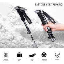 Bastón de Senderismo Plegable de 130cm, Bastón de Senderismo Ultraligero, Material de Aleación de Aluminio de Alta Resistencia (Negro) - 2 - Ver 7