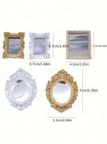 1pc Mini Classical Mirror Micro Landscape Ornaments Creative Decorations DIY Crafts Home Decor Figurines Miniatures Gift Decor Gifts