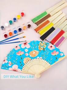 1PC Hollow Out Wooden Fan Plain Foldable Paper Cover Fan DIY Bamboo Portable Summer Accessory, Hand Fan Folding Folding Hand Fan Wedding Personalized Fsahion Fans Party Decor, Art Craft Home Ornaments Gifts Wedding Gifts For Guests, Birthday Party Decorative Fans, Mother's Day Spring Easter Gift, Party Performance Photo Props, For Home Room Living Room Office Decor