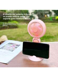 Mini Portable Handheld Small Desktop Fan USB Charging Desktop Fan With Light Folding Small Fan - Purple - View 4