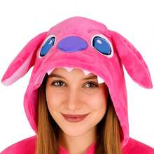 Lilo & Stitch Adult Kigurumi Pajamas Plush Unisex Cosplay Costume Stitch - Pink - View 8