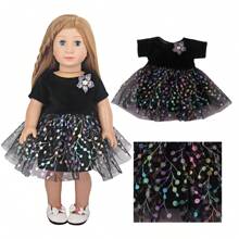 1 pièce Robe de poupée bébé reborn de 18 pouces, robe tulle à pois colorée mignonne, robe dopamine, vêtements d'été adorables et pour poupée, accessoire de jouet pour enfants, cadeau d'anniversaire, fête de vacances
