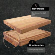 Medium Wood Cutting Board From American Cherry A Reversible Butcher Block That Comes With Juice Groove For Cutting Meat And Juicy Veggies Easily Cherry Chopping Board 16x12x1.5 Inches - DarkBrown - View 4