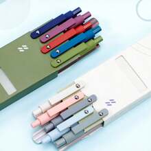 New Morandi Color Press Neutral Pen 5 Boxes, Frosted Touch, Uniform Ink Output, Retro Color Design Student Office Pen, School Supplies,Back To School