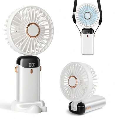 2025 NEW Handheld Fan, Combination Pack-White-Handheld Fan With 4000 MAh Battery Max 48 Hours Runtime,Pocket Fan Portable Battery Operated Or USB Powered Fan,5 Speeds,Mini USB Portable
