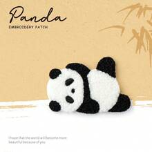 Cartoon Plush Panda Embroidery Cloth Patch, Ironing Applique Sew On Patch For Clothes, Pants, Bag, Scarf, Hat, Jacket, T-Shirt, Decoration, DIY Phone Case, Notebook, Bag, Backpack, Self-Adhesive - Multicolor - View 4