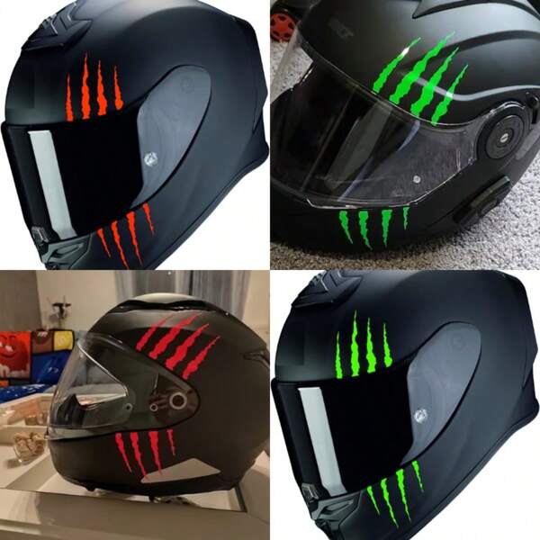 1 pezzo Adesivi a forma di artiglio magico riflettente, decalcomanie autoadesive di alta qualità adatte per auto, motocicli e caschi protettivi, facili da applicare