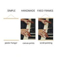 1幅复古钢琴艺术帆布海报 - 无框墙面装饰，适合音乐爱好者，是卧室、办公室、客厅、咖啡馆、酒吧和其他空间的完美装饰。 - 彩色 - 查看 5