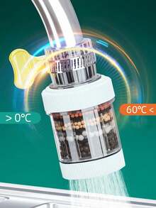 1-Piece Water Filter, Activated Carbon Filtration, Removes Chlorine, Fluoride, Heavy Metals, Hard Water, Suitable For Home Kitchens And Bathrooms - Multicolor - View 9