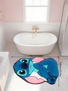 Disney 1 Pieza Alfombra de área de estampado de Stitch de estilo INS en colaboración con Disney, de lana sintética, de varios tamaños (tamaño mini cuando está doblada), de uso múltiple como alfombra de baño, felpudo de cocina, alfombra de sala de estar, felpudo de baño, suave y cómoda, fácil de lavar, de estilo moderno y simple para la decoración del hogar, el baño, al aire libre, felpudo de puerta, decoración de otoño, de vuelta al colegio