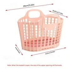 1pc Foldable Dirty Clothes Storage Basket - Modern Simple Large Capacity Laundry Basket, Home Bathroom Seam Storage Basket, Portable Folding Design Suitable For Dirty Clothes/Toys/Cosmetics Storage, White/Pink/Blue, Back To School