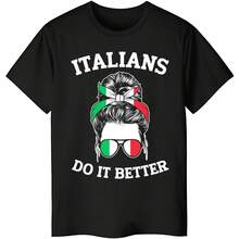 Italians Do It Better - 面白いイタリアの大人のユーモア 半袖Tシャツ 綿100% 男女兼用T恤 人気 通気性 快適 ファッション 春秋夏服 友人への贈り物 - ブラック - チェックする 1
