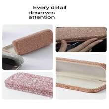 DIY Rhinestone Decorated Car Sunglasses Storage Box, Portable Eyeglass Holder For Car Interior, Cross-Border Hot Selling Item