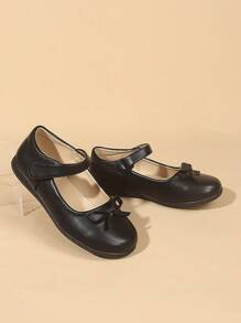 1 Pair Girls' PU Solid Performance Shoes, Student Shoes, Fashion Dress Shoes, Princess Shoes