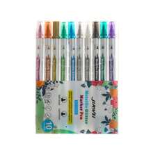 10/5 piezas Bolígrafos Marcadores Metálicos de Doble Punta, con Punta de Pincel y Fina, para Álbumes DIY, Tarjetas Negras, Scrapbooking, Suministros de Manualidades, En Cerámica, Piedra, Vidrio, Colores Aleatorios