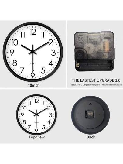 Inch Plastic Round Wand Clock, Battery Operated Quiet Non Ticking Analog Living Room, Bedroom, Home Classic Ho hold Art Kitchen, Office (Batteries Not Included) Room Klok Bedroom Dormitory Back To School Surprise Supplies view 7
