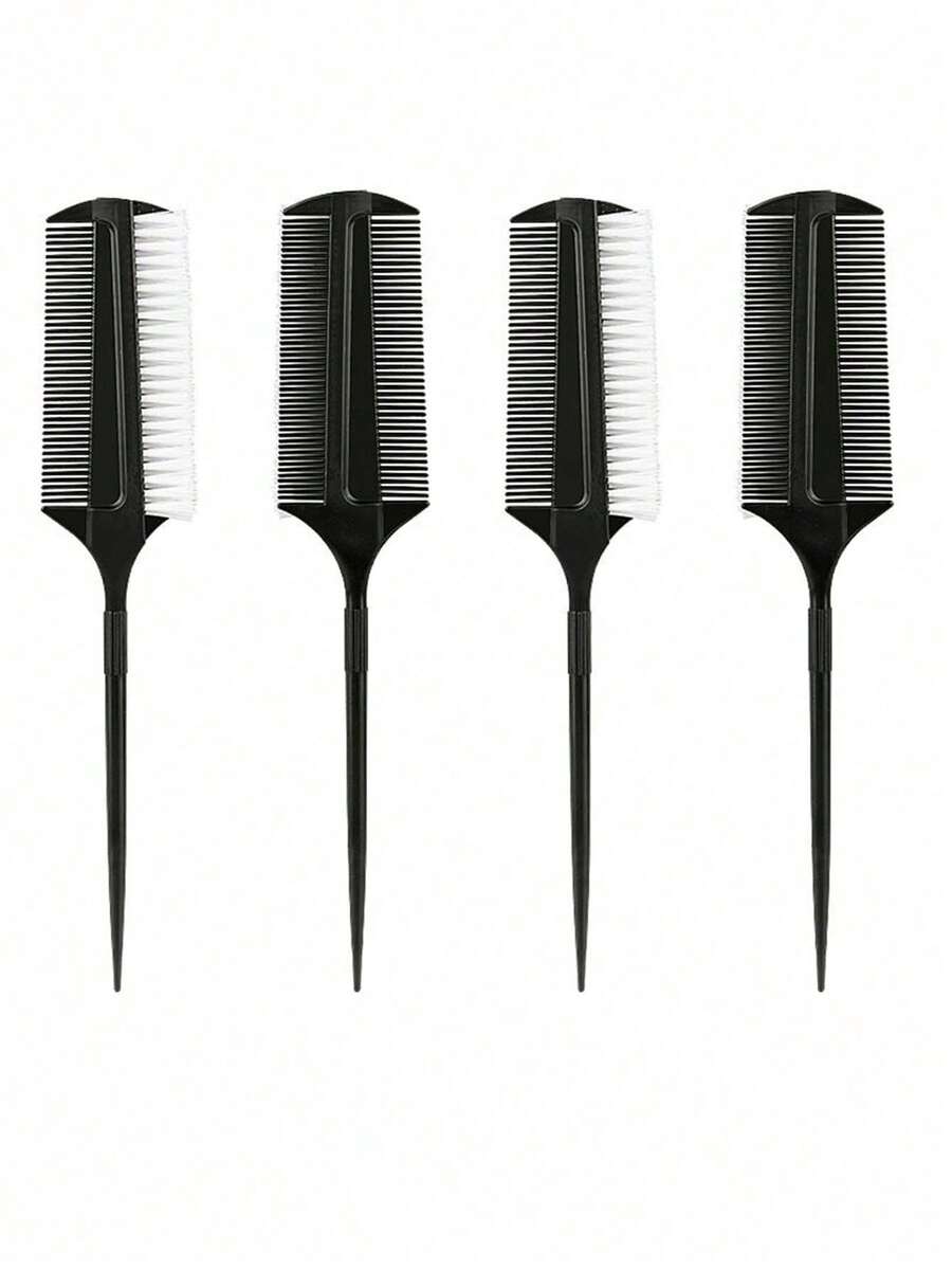 1pc/2pcs Hair Brush Brush For Combining Makeup And Hair Comb,Brush For Latin Dance Hairstyles And Smoothing Hair With Pointed Tail Comb And Row Hairbrush Casual ,Hair Styling Tools ,Hair Styling Kit ,Hair Accessories For Barber Salon Beauty Travel Essential Hair Products,Hair Cares,Hair Accessories - Black - View 1