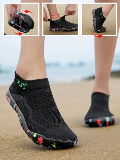 New Children & Parent Quick-Dry Swimming Diving Snorkeling Wading Thermal Spring Anti-Slip & Durable Perforated Lightweight Breathable Beach Fishing Wading Shoes