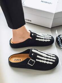 2025 New Men's Summer Breathable Mule Sandals, Soft Corkwood Slip-On Closed Toe Casual Beach House Slippers