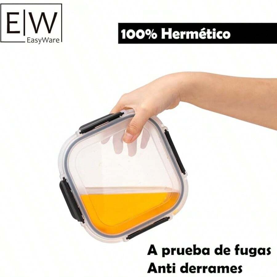 Juego de recipientes de vidrio sellados con tapa fácil, recipientes para alimentos, material resistente al calor para cocina, horno, refrigerador, congelador - JUEGO 20 RECIPIENTES (40 PZ). - Ver 1