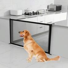 Pet Isolation Fence, Isolation Net Barrier Indoor Safety Protection No Drilling Required, Foldable Pet Gate With Pet Door, Portable Pet Safety Barrier, Easy-To-Set Indoor/Outdoor Pet Fence, Durable Lightweight Design, Safe Buckle Closure