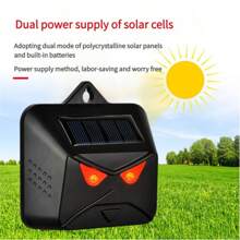 Repelente de animales con energía solar, luz roja intermitente, sensor de movimiento para ahuyentar jabalíes, repelente solar para exteriores para ahuyentar cerdos, conejos, lobos, osos, ciervos, mapaches