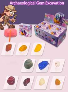 Children's Archaeology Digging For Gems DIY Manual Digging For Treasure Fossils For Boys And Girls Heart Box Puzzle Handmade Toys Puzzle Toys Creative Toys Holiday Gifts Carnival