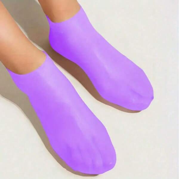 1 par de calcetines de silicona hidratantes para los pies de mujer para talones secos y agrietados