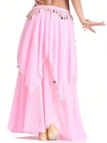 1set Solid Costume Mesh Skirt - Multicolor - View 21