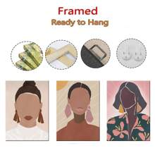 Set Of 1/3 Pcs Pop Vintage Wall Arts Posters, Woman Wall Prints Pastel Colors Boheme Decor, Abstract Portrait Prints Of Women, Modern Living Room Bedroom Home Decoration Unframed-Style ﻿