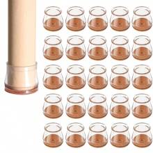 24pcs Chair Leg Floor Protectors, Silicone Chair Leg Caps Cover Furniture Pads For Hardwood Floors, Furniture Sliders For Chair Legs(Round)