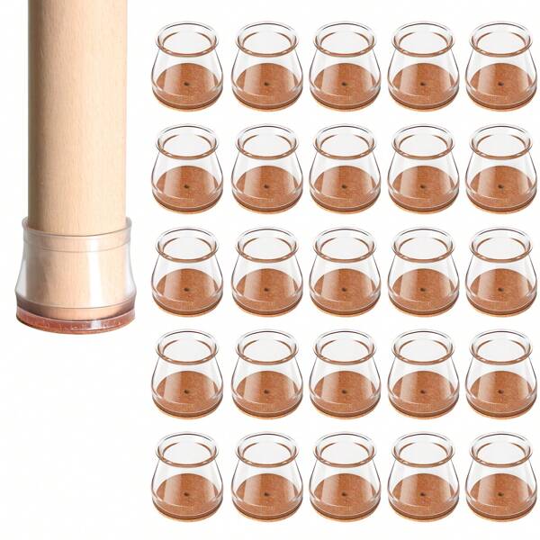 24pcs Chair Leg Floor Protectors, Silicone Chair Leg Caps Cover Furniture Pads For Hardwood Floors, Furniture Sliders For Chair Legs(Round)