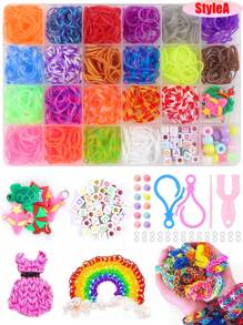 500pcs/1000pcs/1500pcs/7500pcs Assorted Colorful Elastic Hair Bands Set, Suitable For DIY Handmade Craft, Bohemian Style, Braiding Hair Bands DIY Creative Everyday And Holiday/Graduation Season Gift
