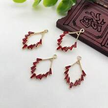 1 pieza/2 piezas/4 piezas Colgante con forma de rombo enchapado en latón vintage con circonita cúbica, suministros de artesanía de joyería DIY para pendientes