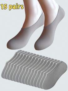 8/15/20/30 Pares de calcetines invisibles de tobillo de unicolor para hombre, transpirables, de secado rápido, anti-olor, suaves, con tela que absorbe la humedad, apropiados para hombres, mujeres, parejas, uso diario, deportes, exterior, primavera, verano, otoño