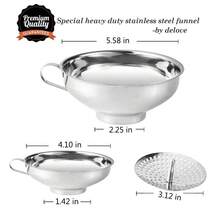 Canning Funnel With Strainer For Wide And Regular Mason Jars - Wide-Mouth Funnels For Kitchen Use - Canning Supplies Kit - Stainless Steel - 3 Pack (Small And Large) - 1 - View 2