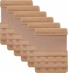 4 Hook Bra Extenders, Soft Stretchy Comfortable Strap Extender - 膚色-6片裝 - 查看 1