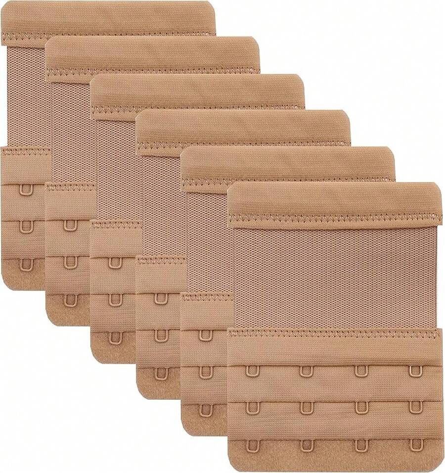 4 Hook Bra Extenders, Soft Stretchy Comfortable Strap Extender - 膚色-6片裝 - 查看 1