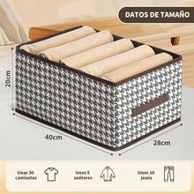 Juego de 3 Caja de Almacenamiento con Asa,Organizador de Ropa Plegable,Cajas Organizadoras,Cajas de Almacenaje para Clósets,para Ropa,Libros,Juguetes - Amarillo-marrón(3PCS) - Ver 7