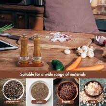1 pieza Molinillo de pimienta manual, trituradora de sal marina de madera para el hogar, botella reutilizable para especias para barbacoa, picnic, camping, utensilios de cocina