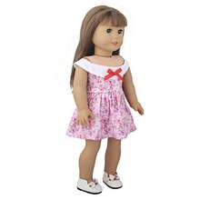 1 件套娃娃裙，娃娃露肩裙，粉色可爱蝴蝶结裙，适合 18 英寸婴儿娃娃、重生娃娃，适合 3 岁以上儿童，儿童玩具娃娃配件，生日礼物，节日派对 - CL-0353 - 查看 4