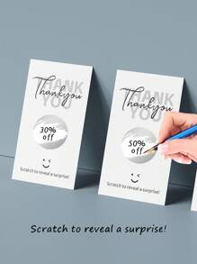 50 Pcs Scratch - Off Voucher Cards | Blank Thank - You Gift Certificates Perfect For Small Businesses, Restaurants, Spas & Beauty Salons Ideal For Birthday, Holiday & Wedding Gift Games, Celebration Events, School Supplies, Back To School